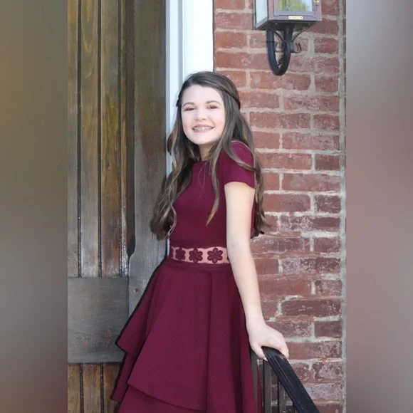 Dresses Dillards Maroon Flower Band Dress Short Formal Wear Poshmark